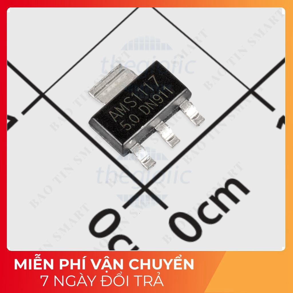 [5 Cái]- AMS1117-5.0V IC Ổn Áp 5V 1A SOT-223 Tech Linh Kiện