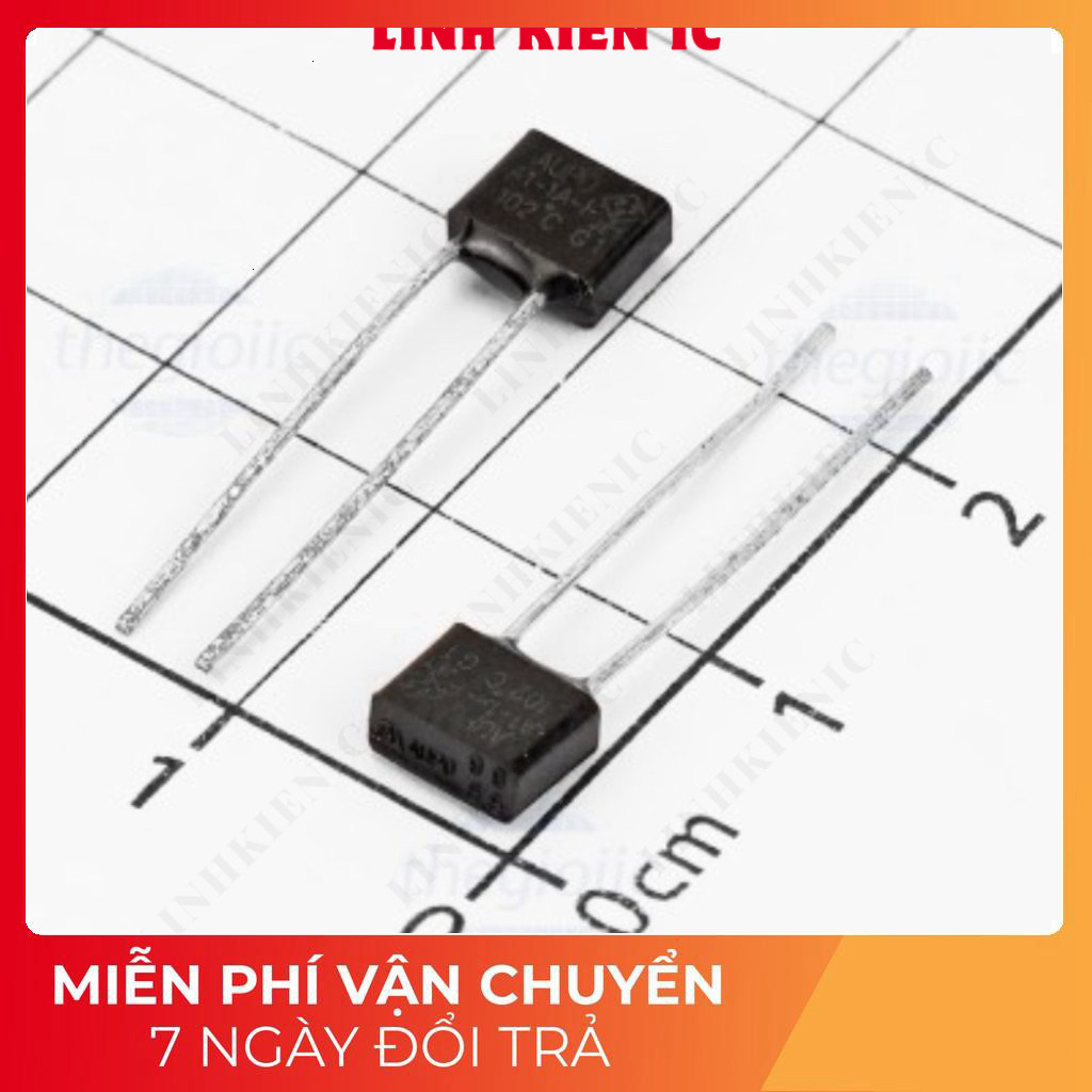 [5 Cái]- A1-1A-F102 Cầu Chì Nhiệt 102 Độ C 250VAC 1A Tech Linh Kiện