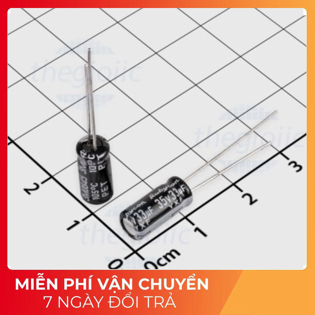 [30 Cái]- Tụ Hóa 33uF 35V 5x11.5mm Xuyên Lỗ Tech Linh Kiện