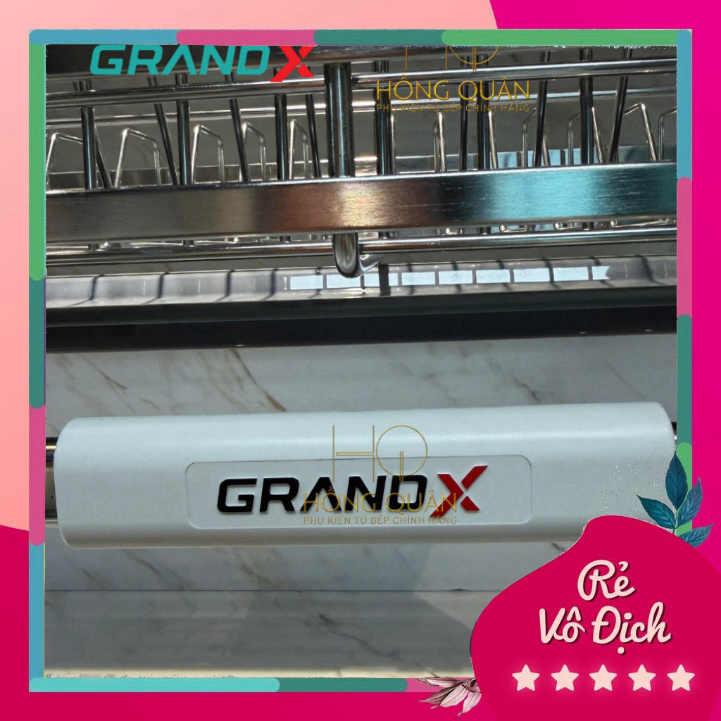 (Chính hãng) Giá bát đĩa nâng hạ nan dẹt inox 304 chính hãng GRANDX