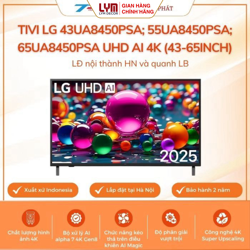 Tivi LG 43UA8450PSA; 55UA8450PSA; 65UA8450PSA UHD AI 4K (43 - 65inch) |Bảo hành chính hãng 100%