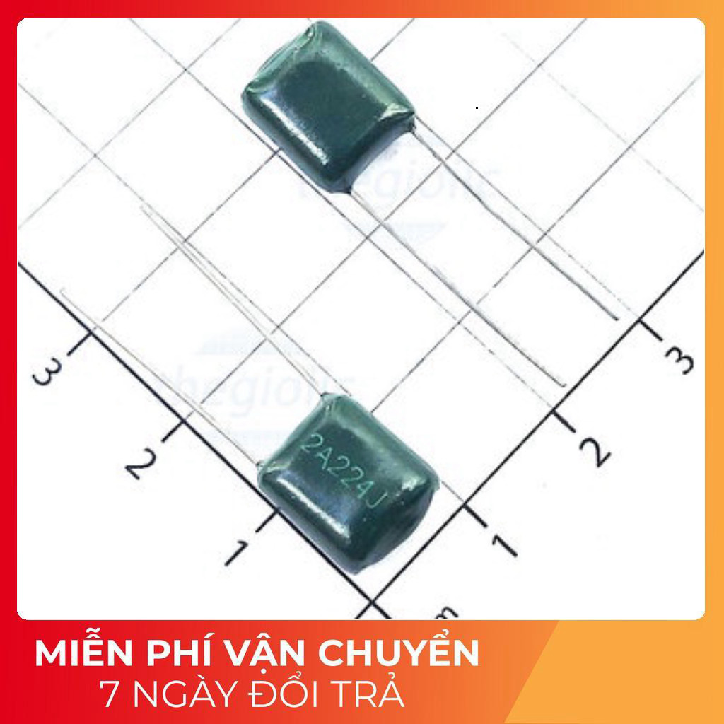 [20 Cái]- Tụ Kẹo Xanh 220nF 100VDC 2A224J-CL11 Tech Linh Kiện