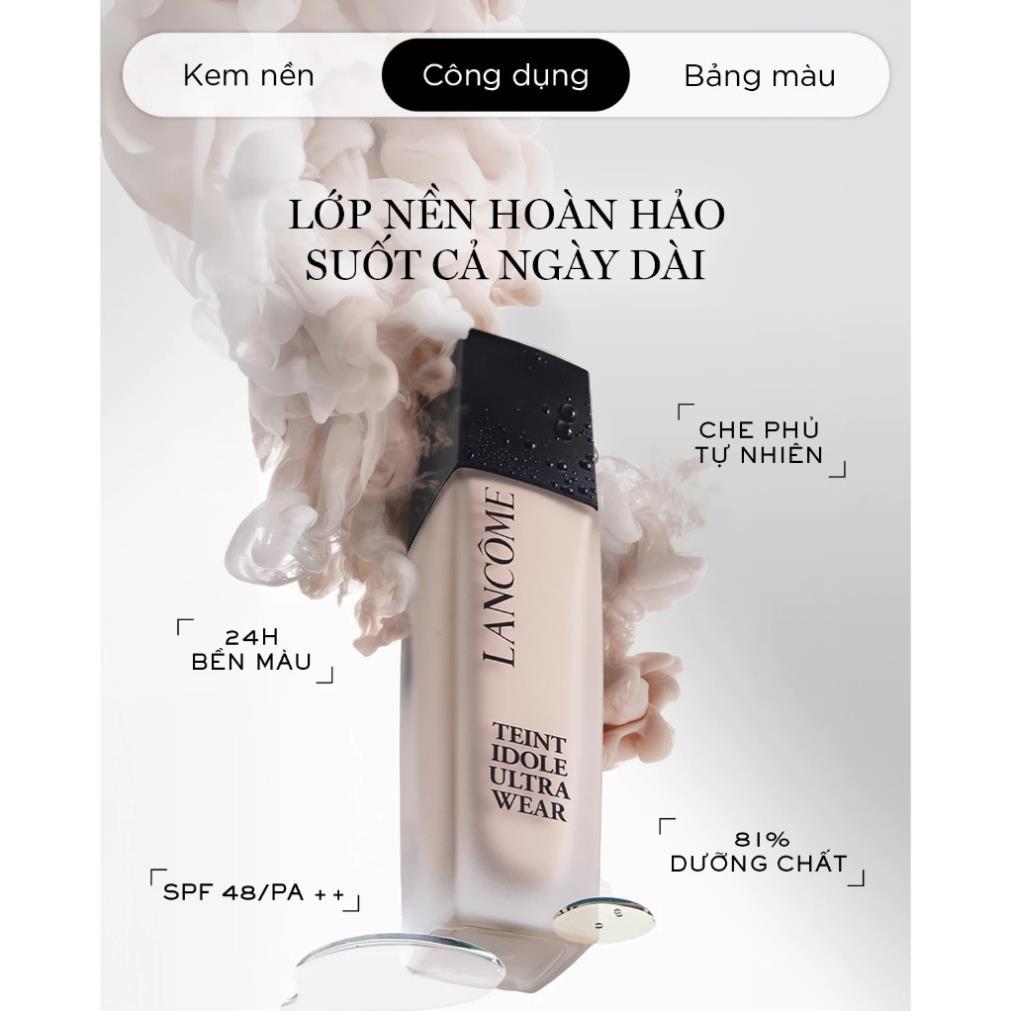 (NEW+Bill) Kem nền LANCOME nhung Mịn Lì, Kiềm Dầu tốt Lancome teint idole ultra wear FUllsize 30ml