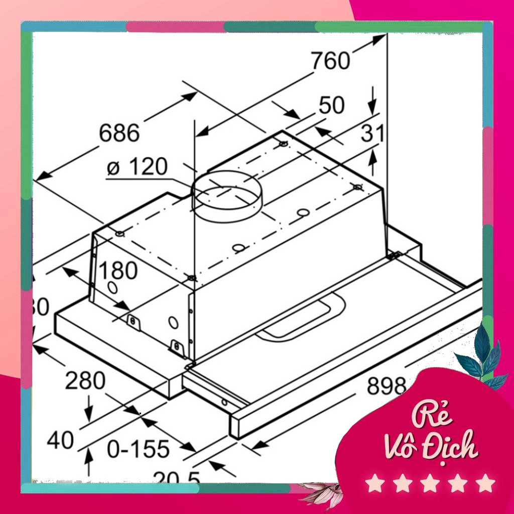 MÁY HÚT MÙI ÂM TỦ BOSCH DFT93CA61B – Hàng chính hãng