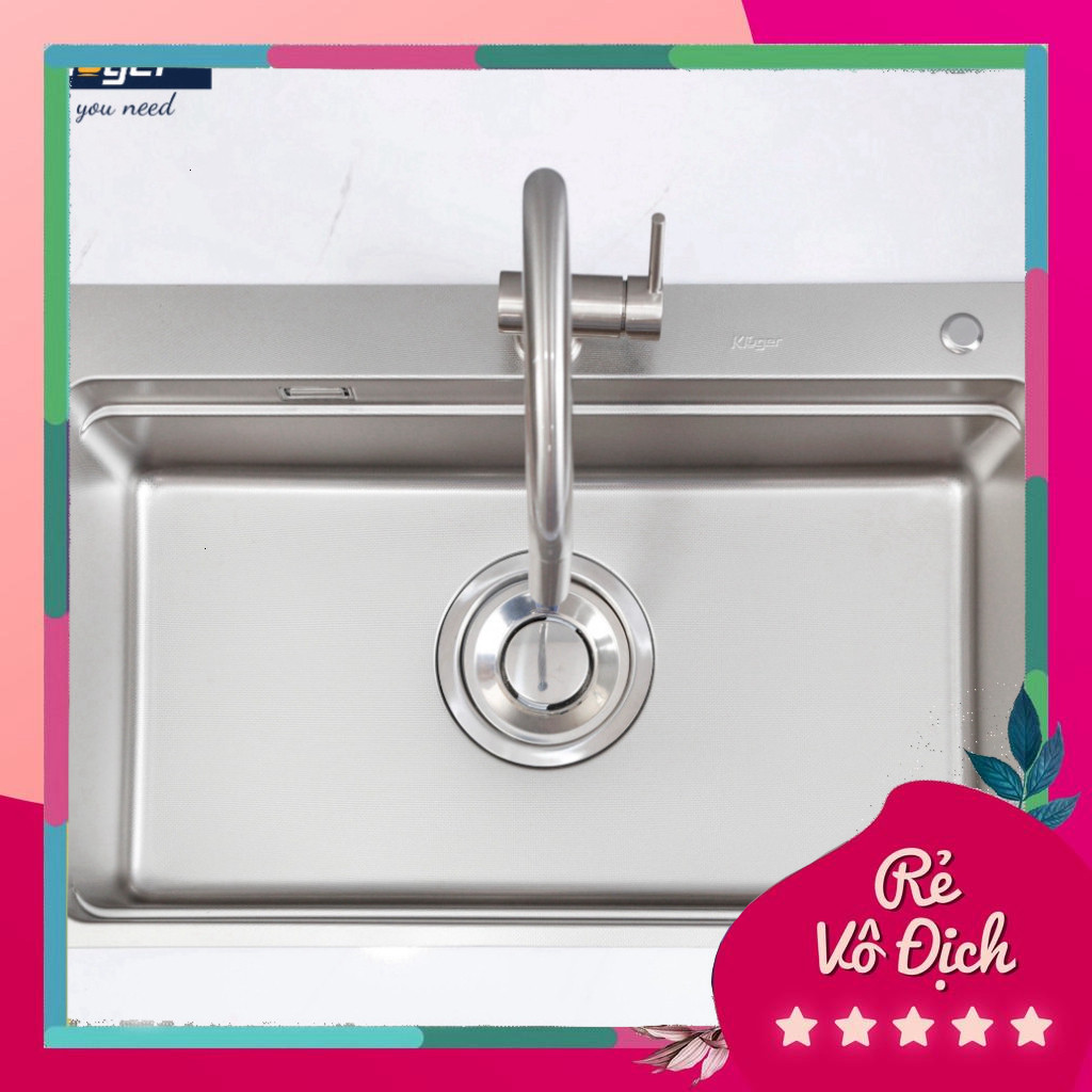 Chậu Rửa Bát 1 hố Chất liệu POSCO 304 chống ăn mòn Kluger KF7850FS Basic + Tặng kèm vòi bất kì