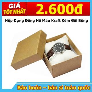 Combo 100 Hộp Đồng Hồ Màu Kraft kèm gối bông trắng - Hàng Đẹp Loại 1 - Hỗ Trợ Giá Tốt Nhất Với Khách Mua Sỉ SLL