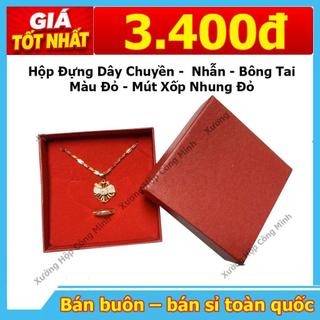 Combo 50 Hộp Đựng Vòng Trang Sức, Nhẫn, Dây Chuyền, Bông Tai màu đỏ kèm mút phủ nhung đỏ