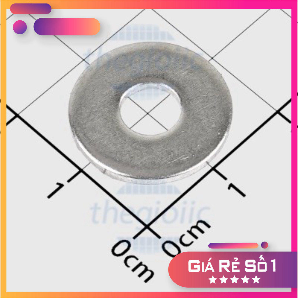 [20 Cái]- Long Đền Kín M6 x 18mm Dày 1.5mm Inox 201 Điện Tử Thường Tín