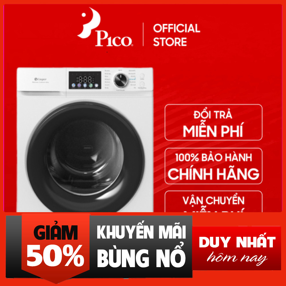 IB đặt hàng  Máy Giặt Inverter CASPER 8kg WF-D8VWR1 Trắng - Chăm Sóc Lông Miễn Phí Miễn phí lắp đặt
