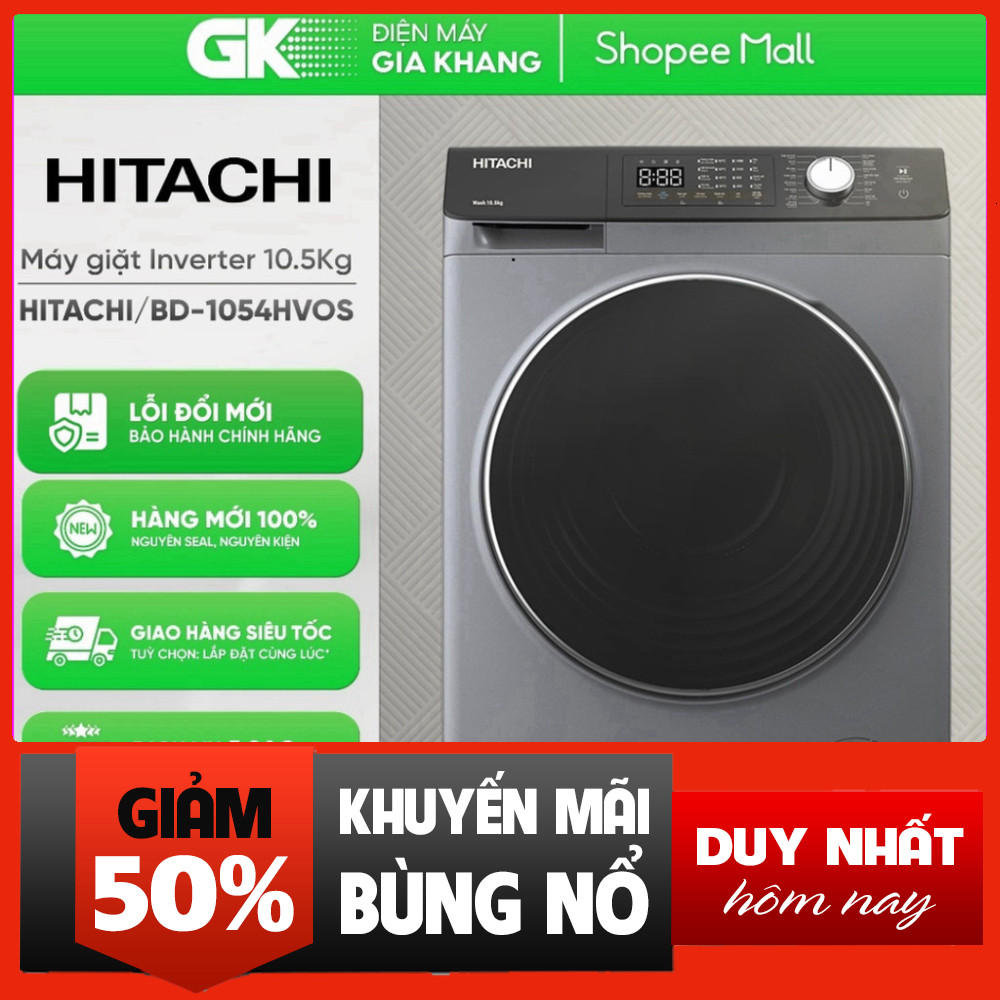 IB đặt hàng  Máy Giặt Hitachi Inverter BD-1044HVOS - Công Nghệ Inverter Tích Hợp Miễn phí lắp đặt