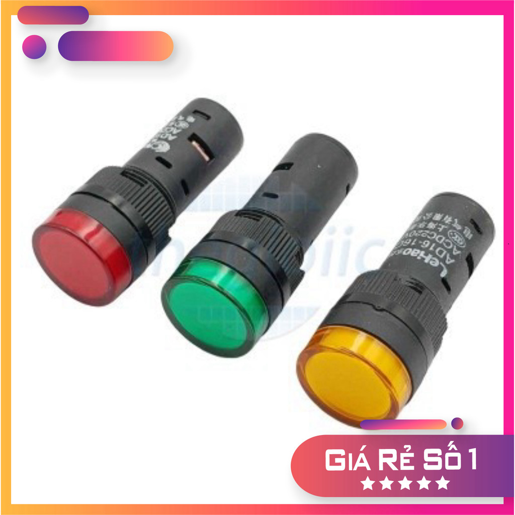 [3 Cái]- AD16-16C Đèn Báo Màu Vàng 16mm 24V Điện Tử Thường Tín