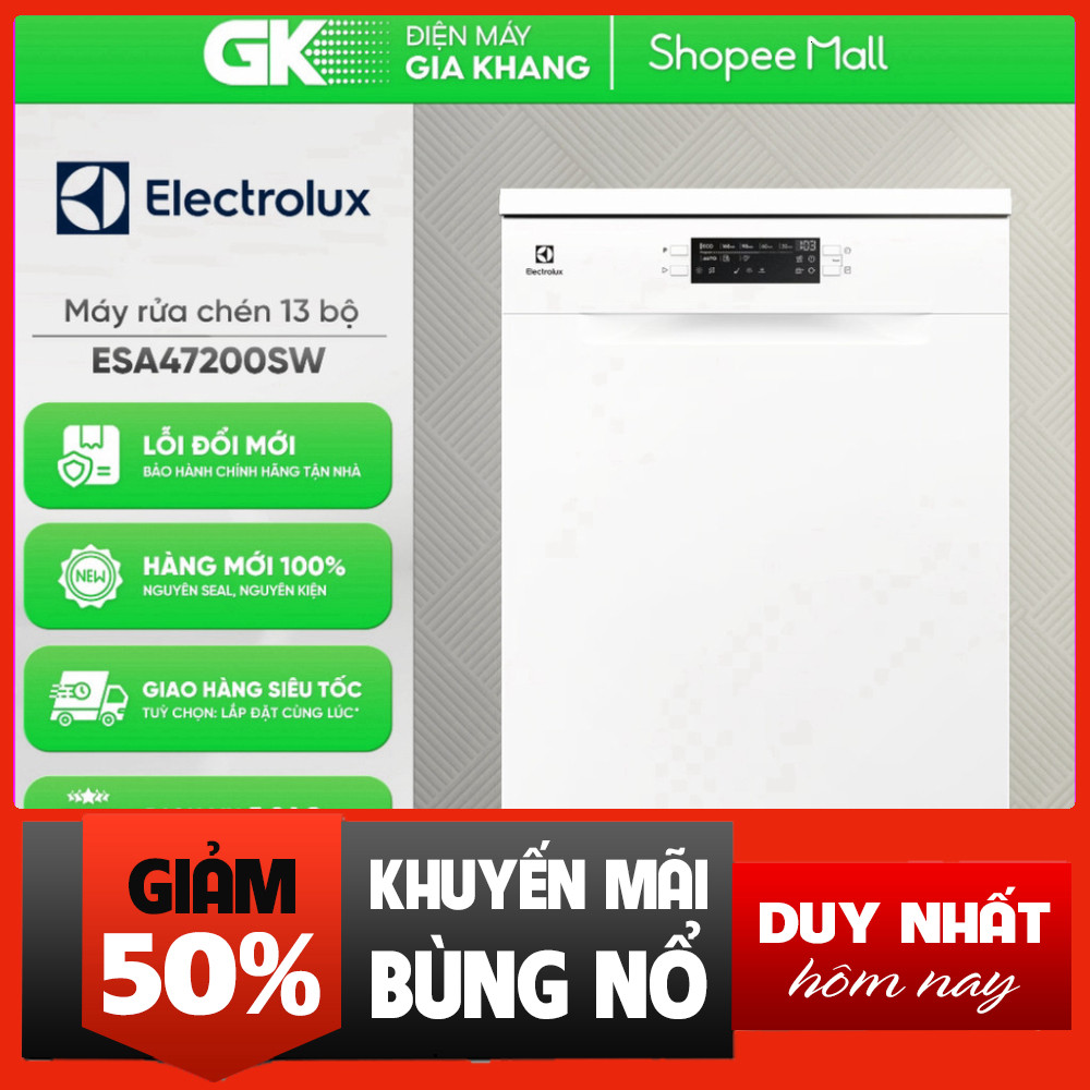 IB đặt hàng  Electrolux ESA47200SW Cao Cấp Máy Rửa Chén Độc Lập Tự Động Freeship Miễn phí lắp đặt