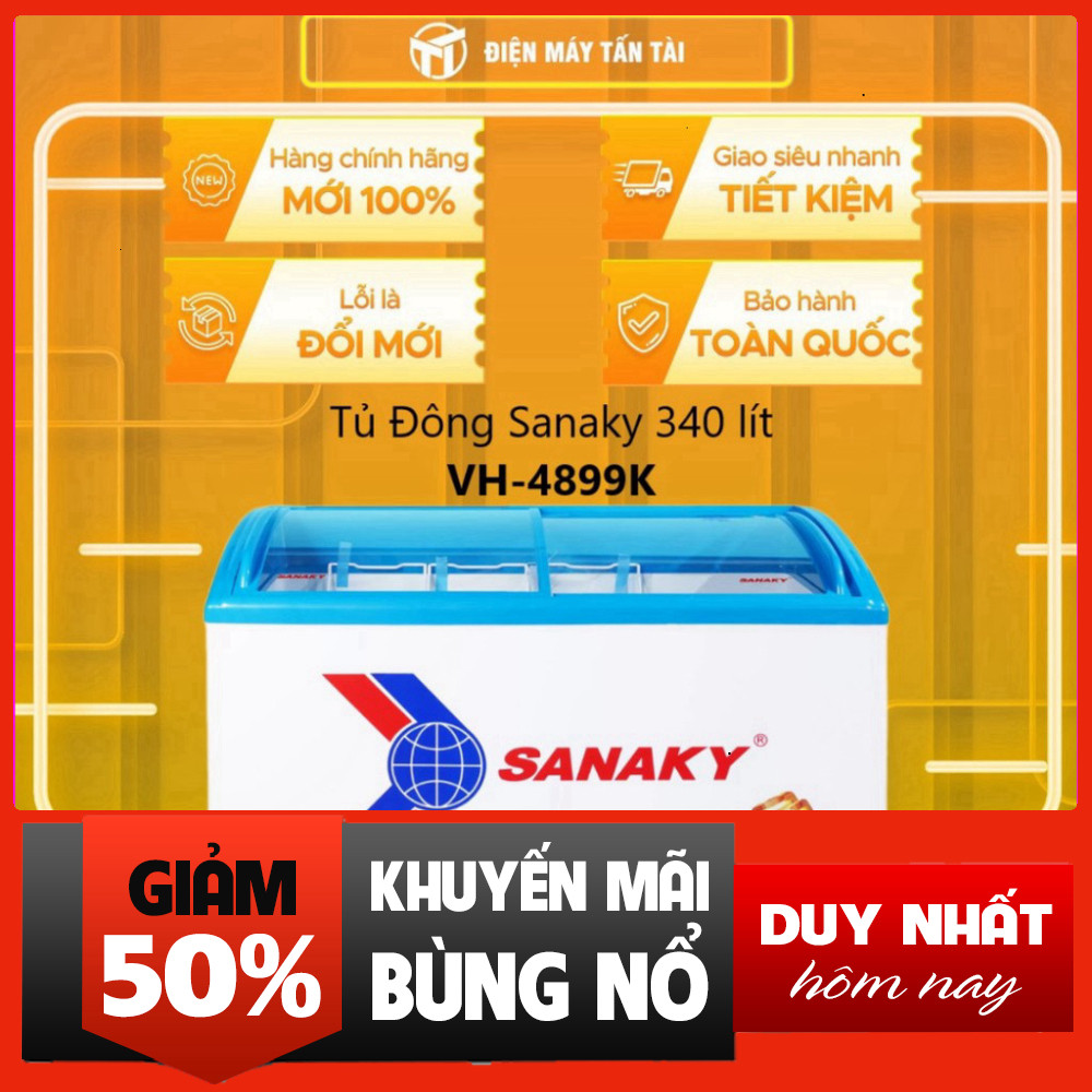 IB đặt hàng  Tủ ĐÔNG SANAKY VH-4899K 340Lít Inox Tiện Nghi Miễn Phí Giao HCM Miễn phí lắp đặt