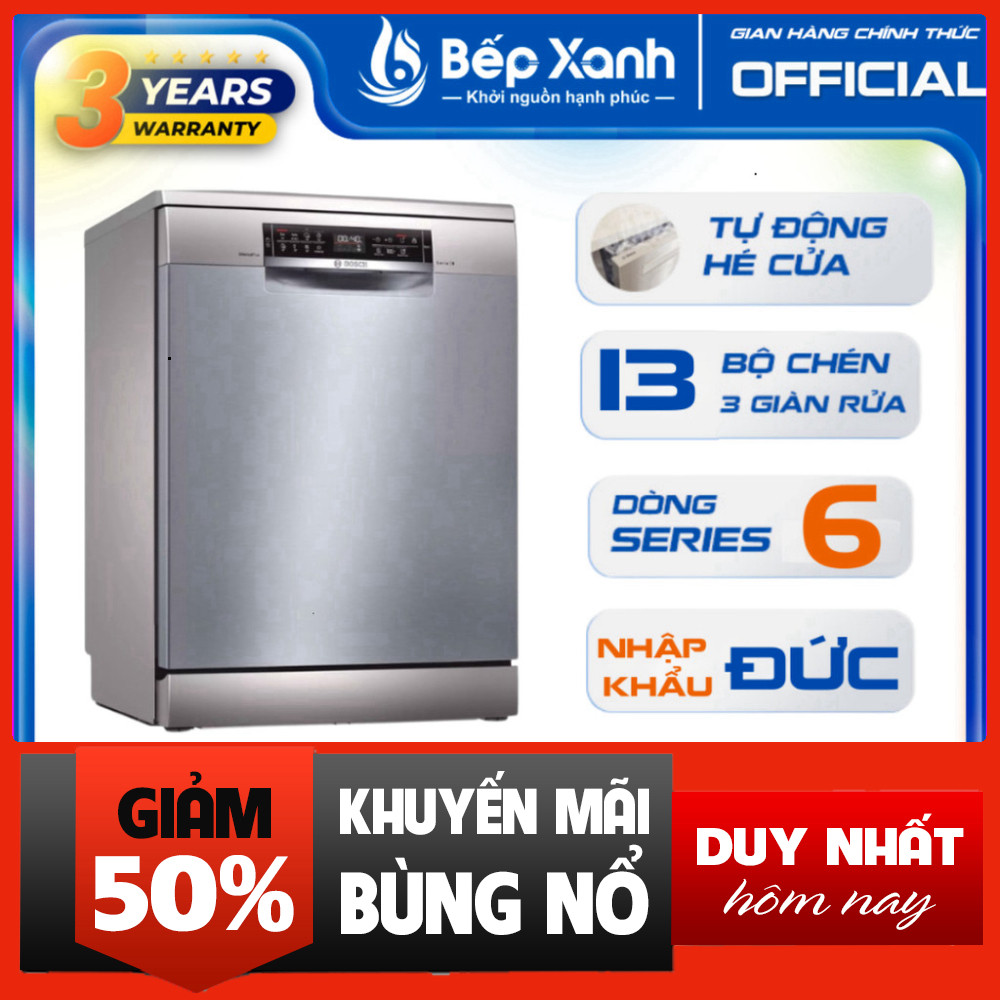 IB đặt hàng  Chén Đã Rửa Bosch Serie 6 Đức Hé Cửa Sấy Khô SMS6ECI93E/11E Miễn phí lắp đặt