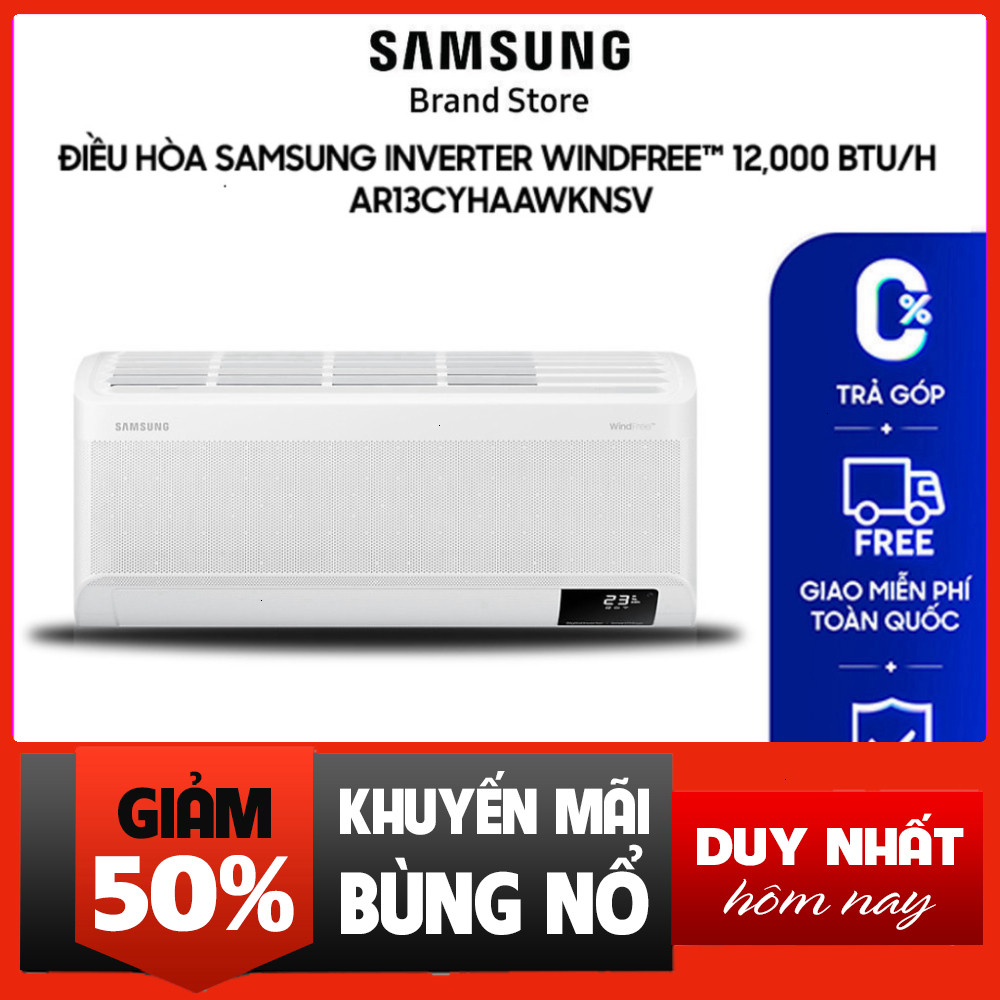 IB đặt hàng  Điều Hòa Samsung WindFree 13.000BTU Inverter 12K Ar13CYHAAWKNSV Miễn phí lắp đặt