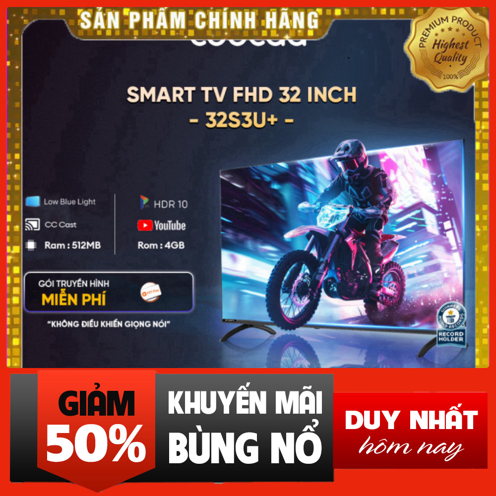 IB đặt hàng  TV 4K Smart Coocaa 32 Inch Wifi Giao Nhanh Tủ Phích Miễn phí lắp đặt