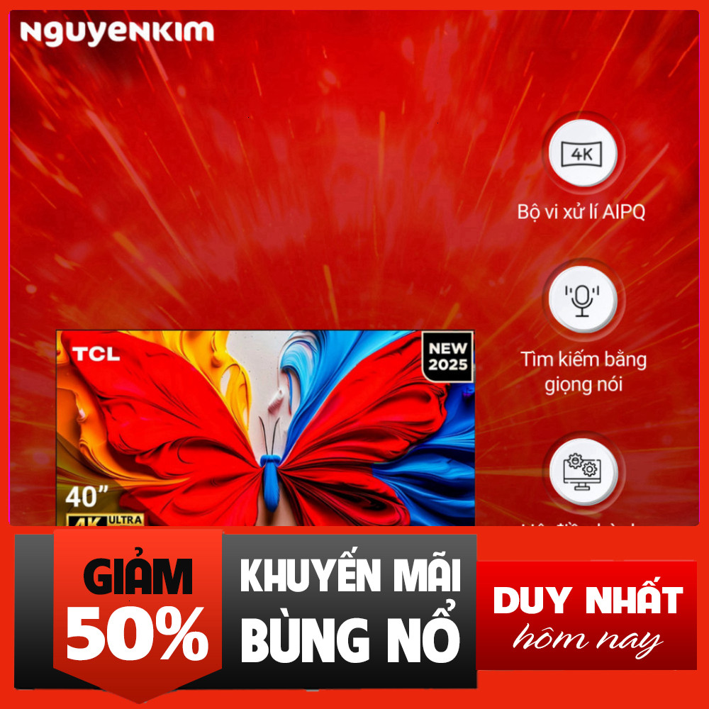 IB đặt hàng  Tivi Google 40 inch QLED Full HD 40S5K TCL Mới 2025 Miễn phí lắp đặt
