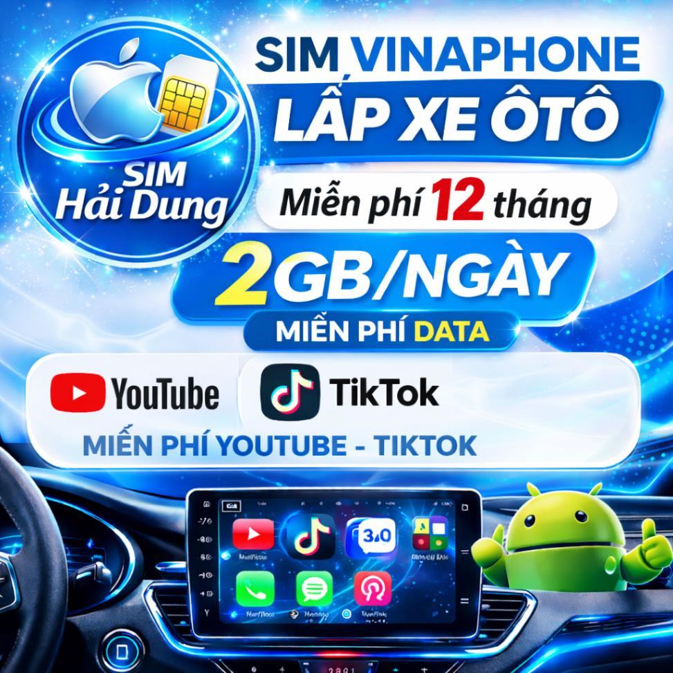 Sim chuyên lắp đầu xe oto - Miễn Phí Youtube Tiktok Facebook Zalo - Trọn gói 1 Năm Không Cần Nạp