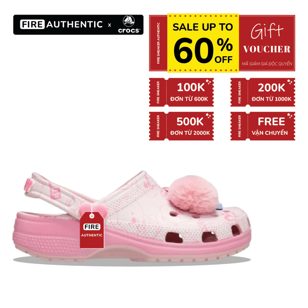 【 Chính Hãng 】 Giày Clog 𝙲𝚛.𝚘𝚌𝚜 Unisex Classic Loopy 'Pink'