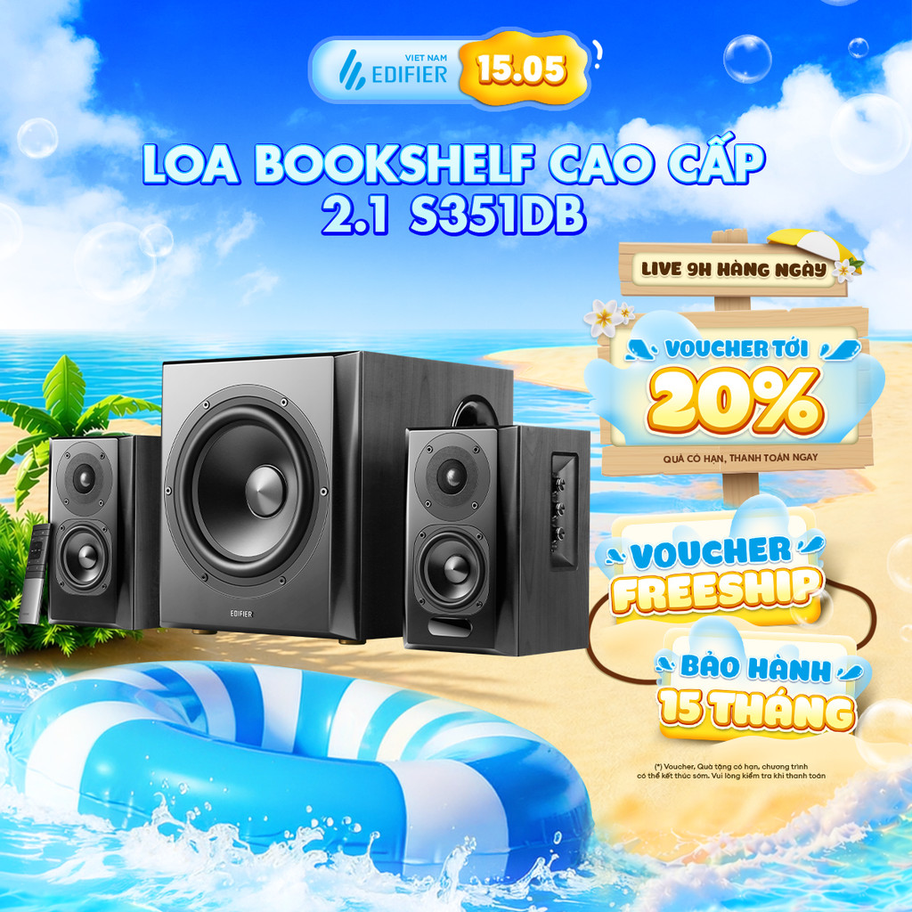 Bộ loa không dây Bluetooth EDIFIER 2.1 S350DB/S351DB | Công suất 150W |  Qualcomm® aptX™ HD | Bảo hà