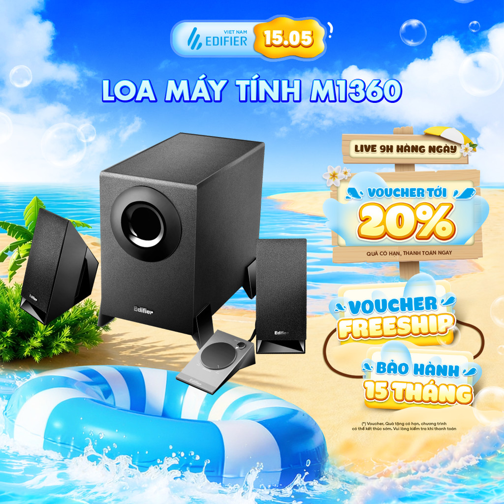 Loa Máy Tính 2.1 Siêu Trầm EDIFIER M1360 Để Bàn - Thiết Kế Tối Ưu Hóa Hướng Âm - Thùng Loa Bass MDF 