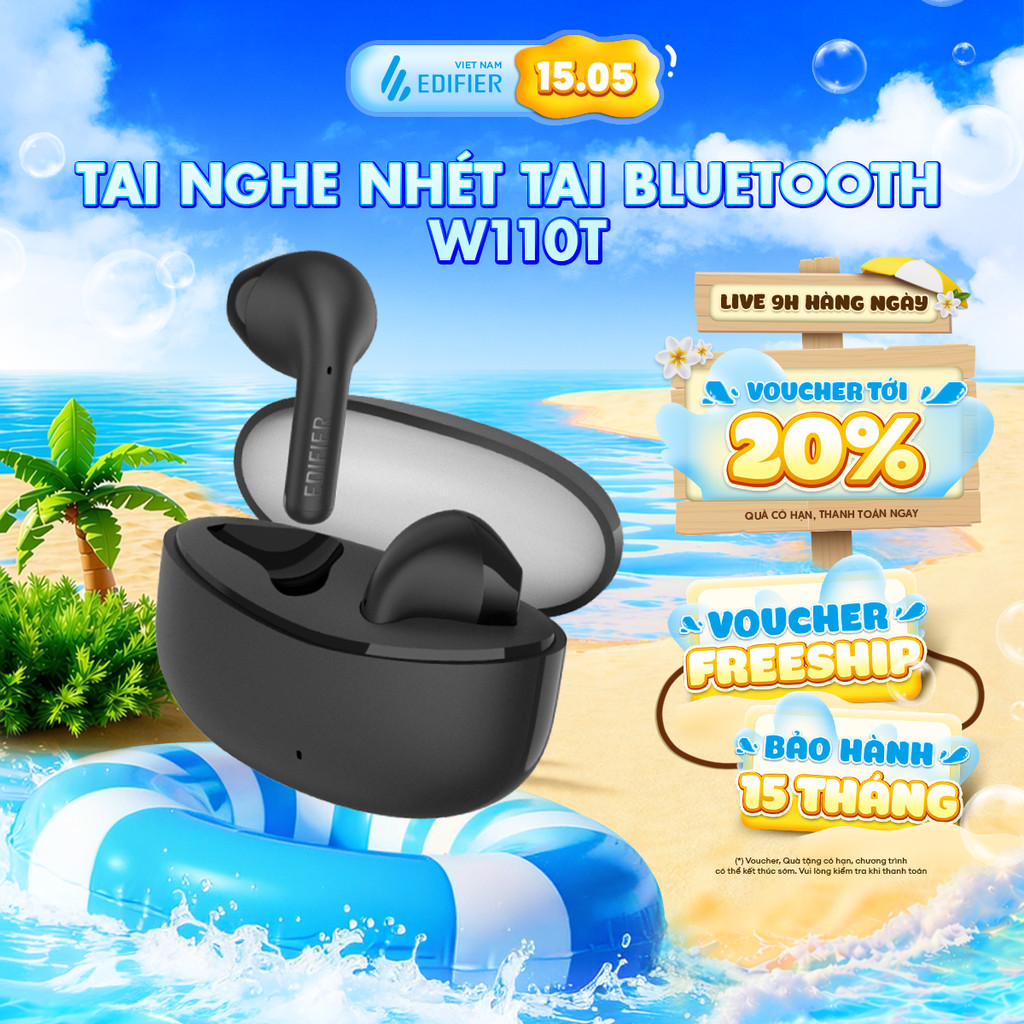 Tai Nghe Bluetooth Không Dây EDIFIER X2S/W110T Nhét Tai - Pin Đến 26H - Tùy Chỉnh EQ Qua App - 15 Th