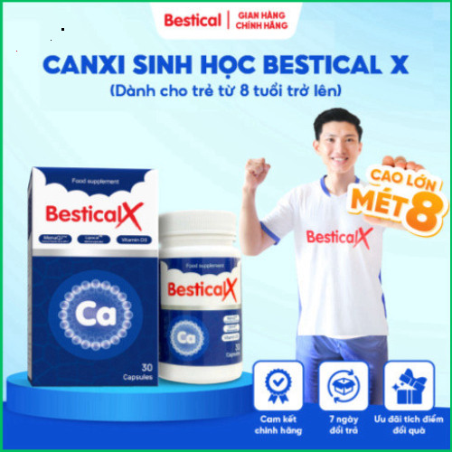 Chính Hãng - Canxi Bestical X Canxi sinh học dạng viên trẻ đang trong giai đoạn phát triển chiều cao