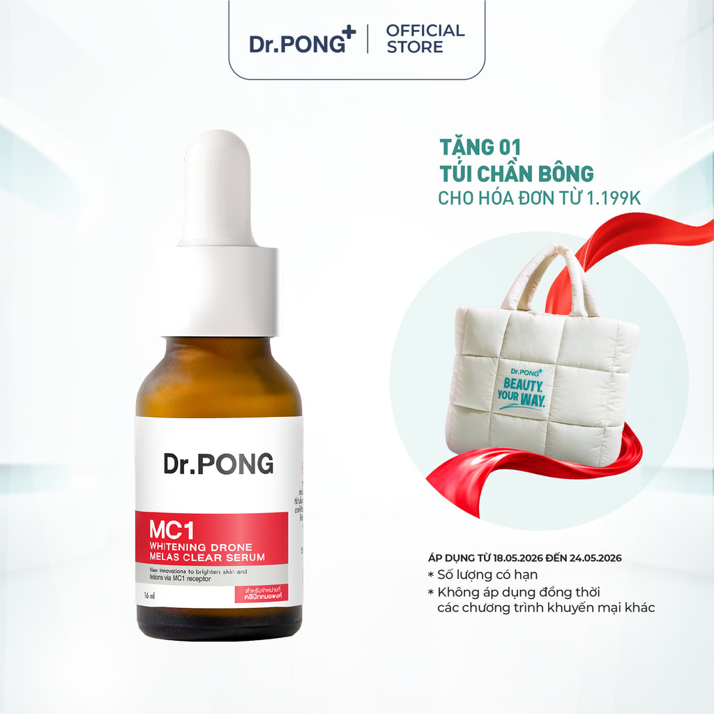 Serum giảm nám, tàn nhang Dr.PONG MC1 Whitening Drone Melas Clear 16ml