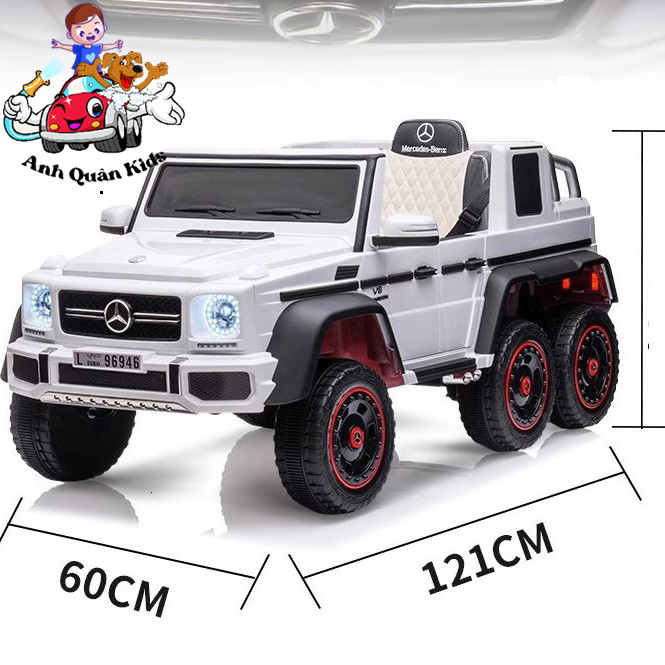 Xe ô tô điện trẻ em G63 AMG WF189 6 bánh, tải trọng lớn, siêu xe cho bé Anh Quân Kids HanKids