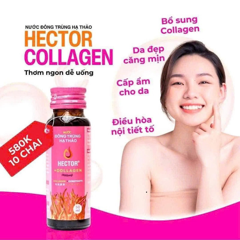 Nước uống ĐÔNG TRÙNG HẠ THẢO HECTOR COLLAGEN 🔥 10 Chai (Mộc)