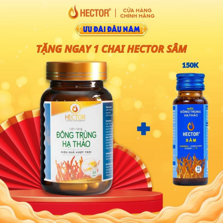 Viên đông trùng hạ thảo Hector hỗ trợ tăng cường sức khỏe (Hộp 30 viên) (Mộc)