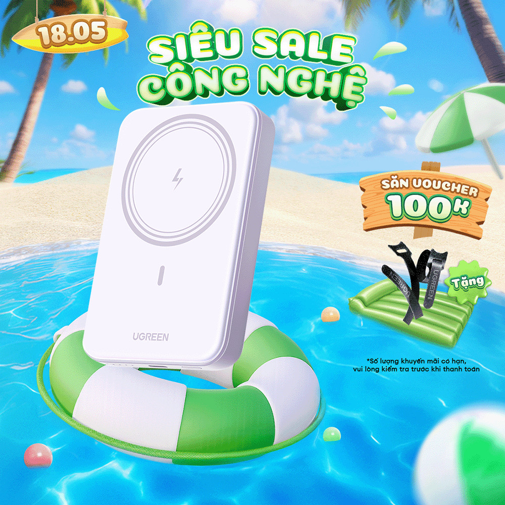 Pin sạc dự phòng không dây 5000mAh/10000mAh Ugreen PB561 | Sạc nhanh 20W | Bảo hành 18 tháng 1 đổi 1