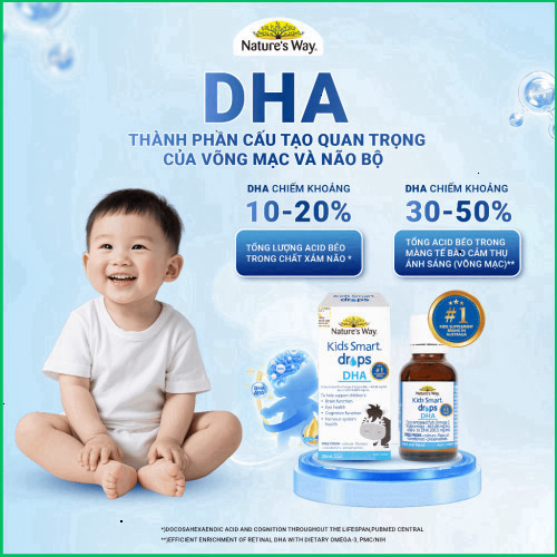Combo 2 Siro Uống Nature's Way Kids Smart Drops DHA và Infant Drops VD3 organic Bổ Sung Vitamin D Ch