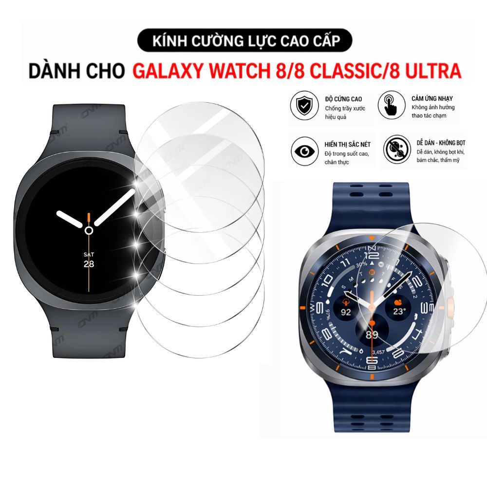 Kính cường lực dành cho Samsung Galaxy Watch 8,Watch 8 Classic,Watch 8 Ultra