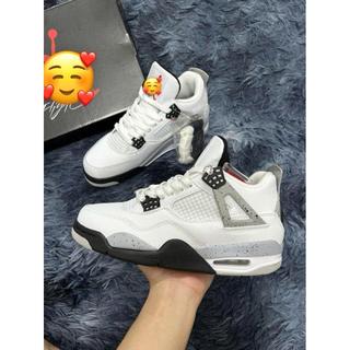 Giày thể thao Sneaker JD4 Retro White Cement, Giày Bóng Rổ JD4 Trắng Đen