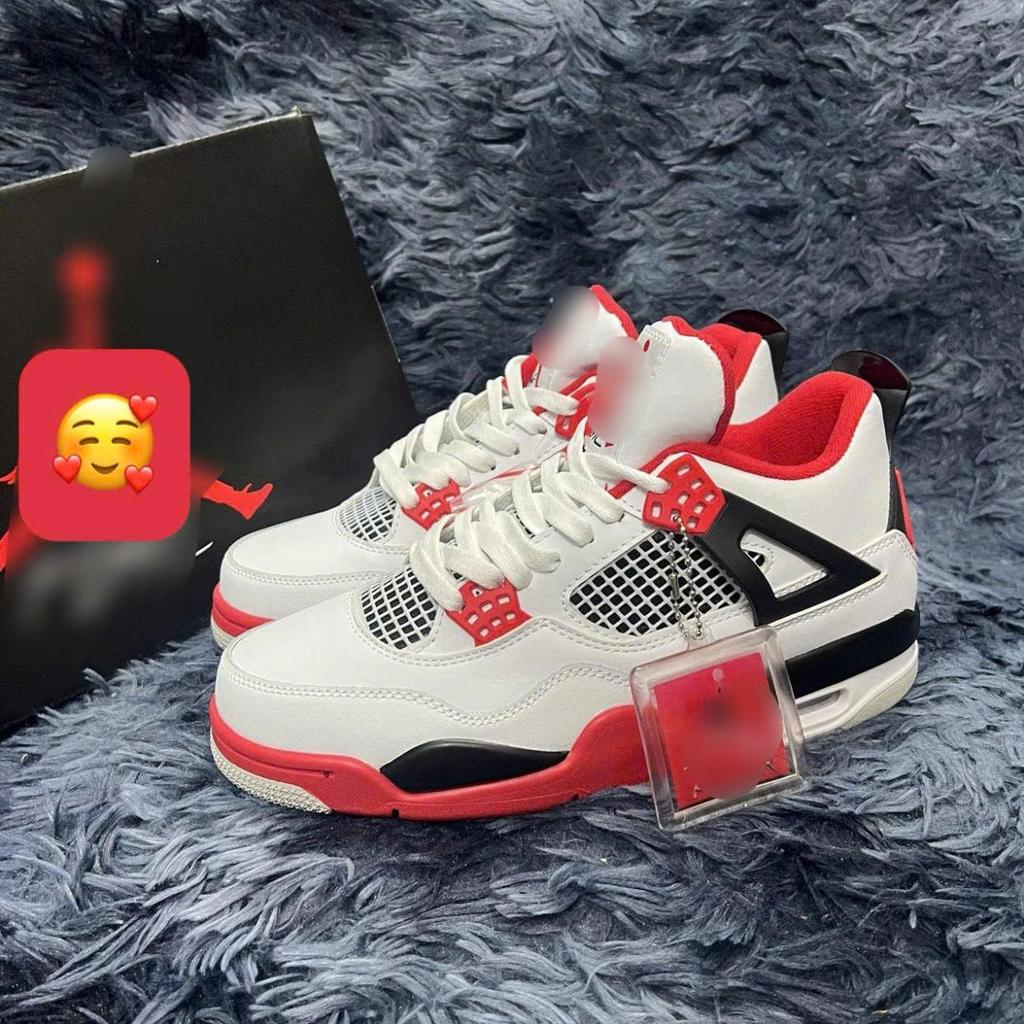 Giày thể thao JD4 Retro OG Fire Red, Giày JD4 Trắng Đỏ Full Box