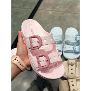 Dép lê Crocs Saturday 2 quai màu Hồng pastel xinh xỉu
