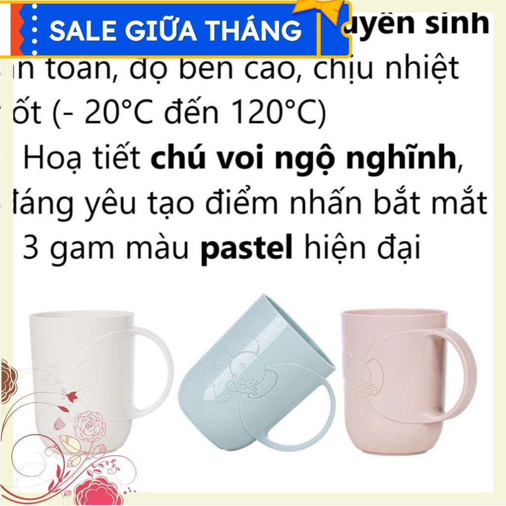 Đúng hàng đúng chất lượng COMBO 5 Ly cốc hình voi 480ml nhựa Chữ tín quý hơn vàng