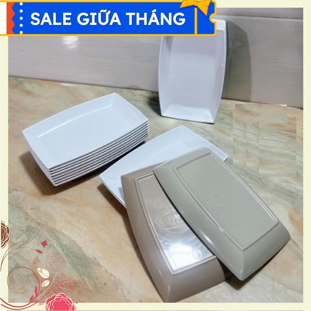 Đúng hàng đúng chất lượng Combo 5 Đĩa Nhựa Phíp Chữ Nhật 2 Màu (1268) Chữ tín quý hơn vàng