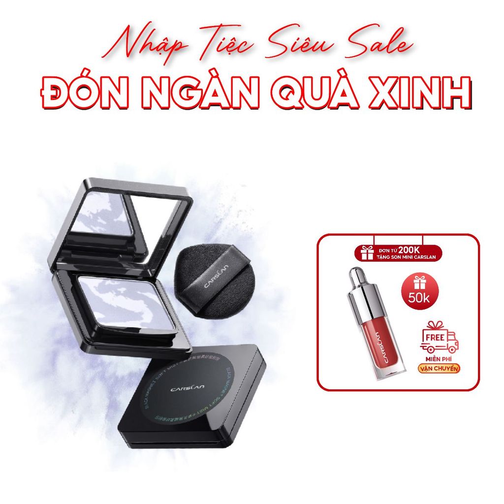Phấn nén Carslan - phấn nén kiềm dầu chống nước lâu trôi 24h giảm bóng dầu 8g