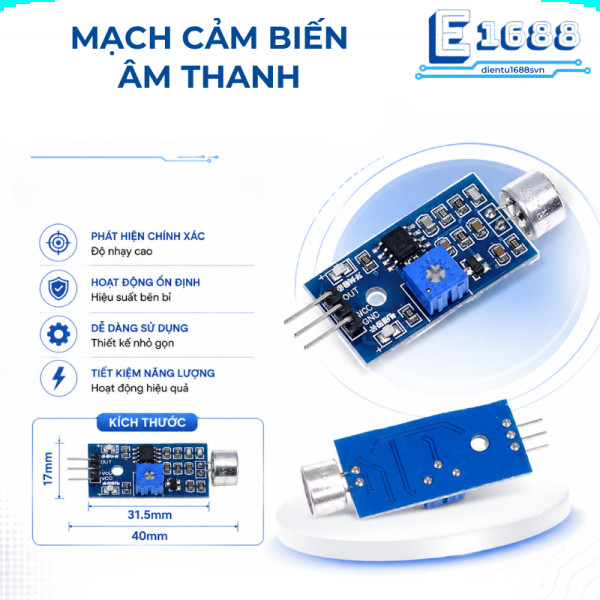 Mạch cảm biến âm thanh, cảm biến âm lượng, tắt mở ứng dụng