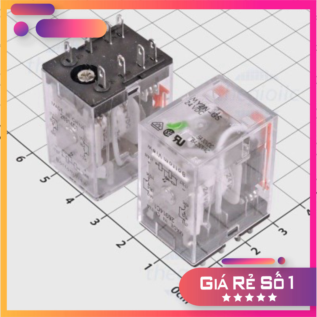 MY2N-GS-DC24 Rơ Le Trung Gian 24VDC 5A DPDT 8 Chân Điện Tử Thường Tín