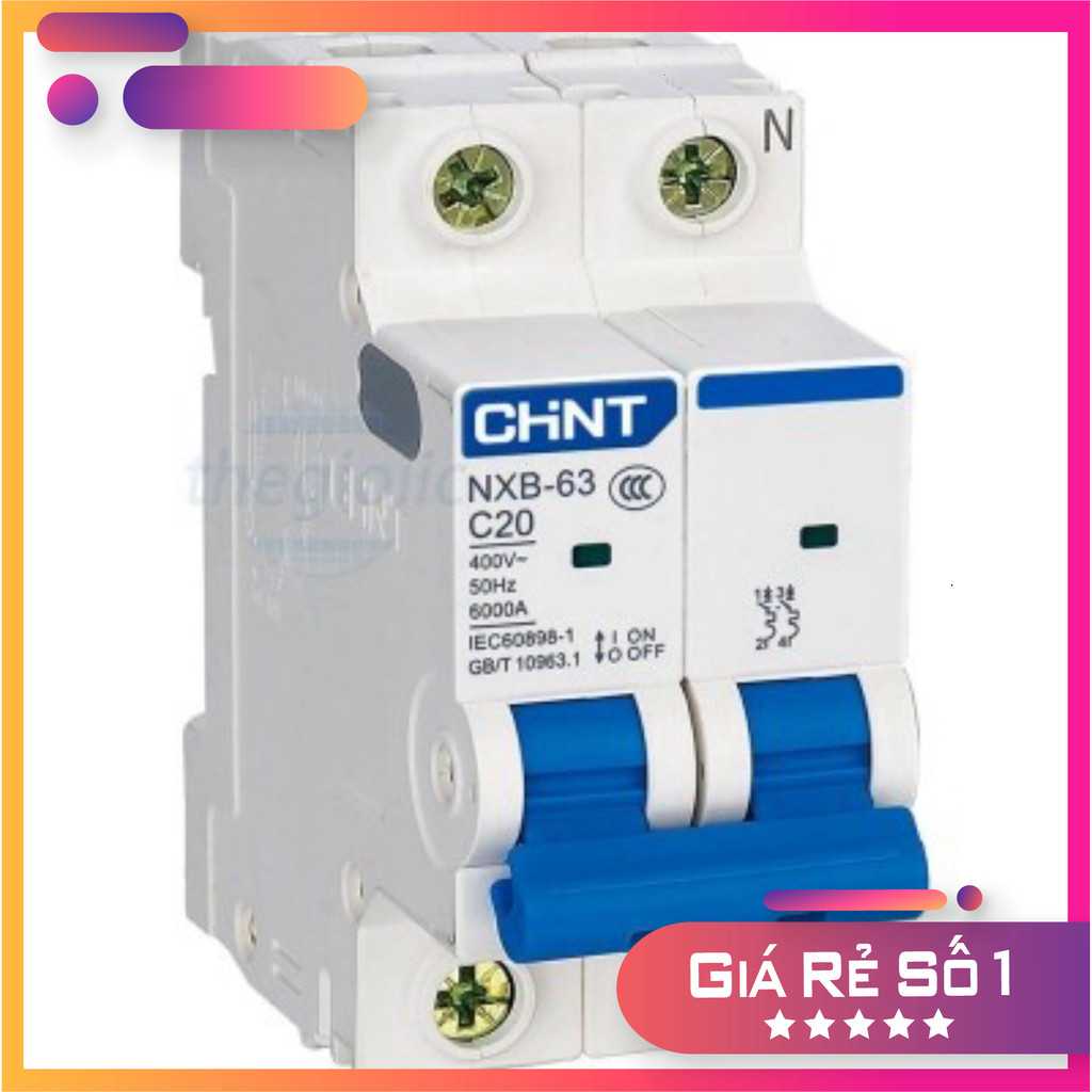 NXB-63 2P C20 6kA Aptomat MCB CHiNT 2 Cực 20A Điện Tử Thường Tín