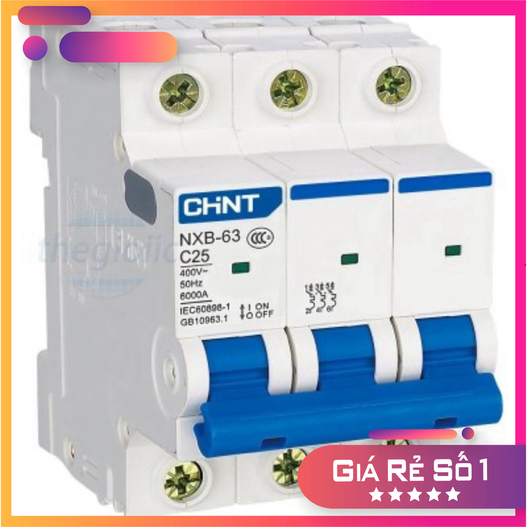 NXB-63 3P C25 6kA Aptomat MCB CHiNT 3 Cực 25A Điện Tử Thường Tín