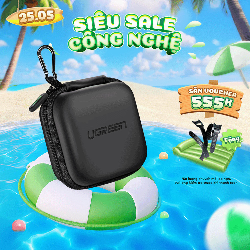 Hộp đựng tai nghe thẻ nhớ cáp USB UGREEN | Chống sốc chống nước | Nhỏ gọn và cứng cáp | 40816