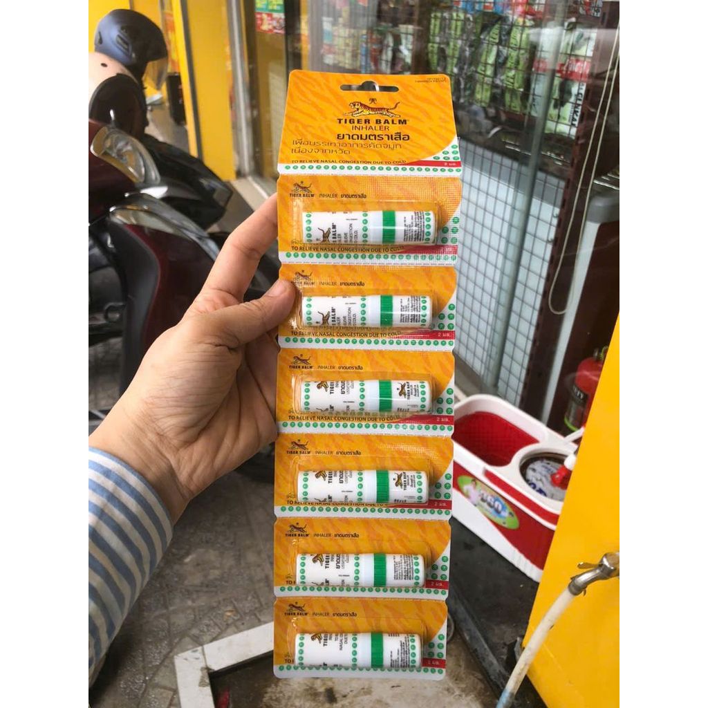 [ Combo 6 óng hít ] Ống Hít Mũi 2 Đầu Tigerbalm Thái Lan - Thông Mũi - Giảm Tress
