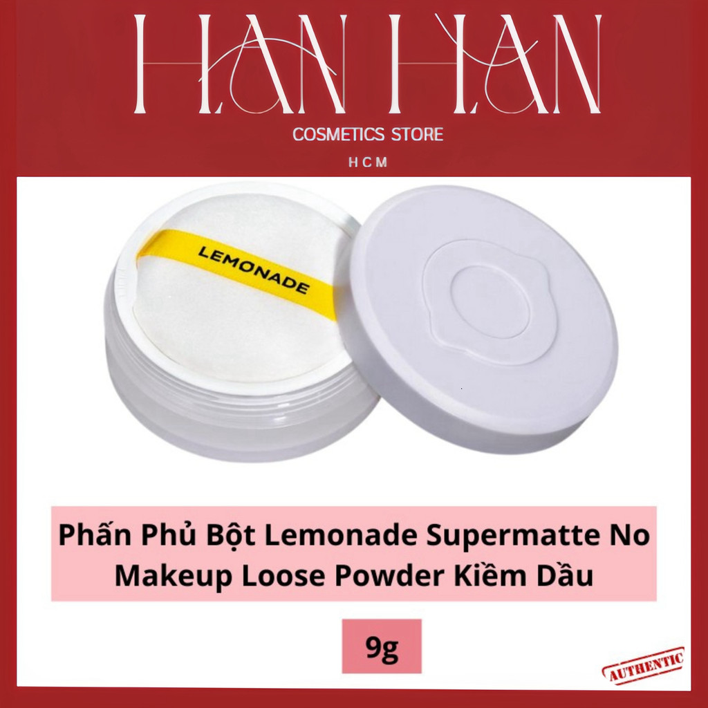 [Chính Hãng] Phấn Phủ Bột Kiềm Dầu Lemonade Supermatte No Makeup Powder Phấn Phủ Thuần Chay 9g