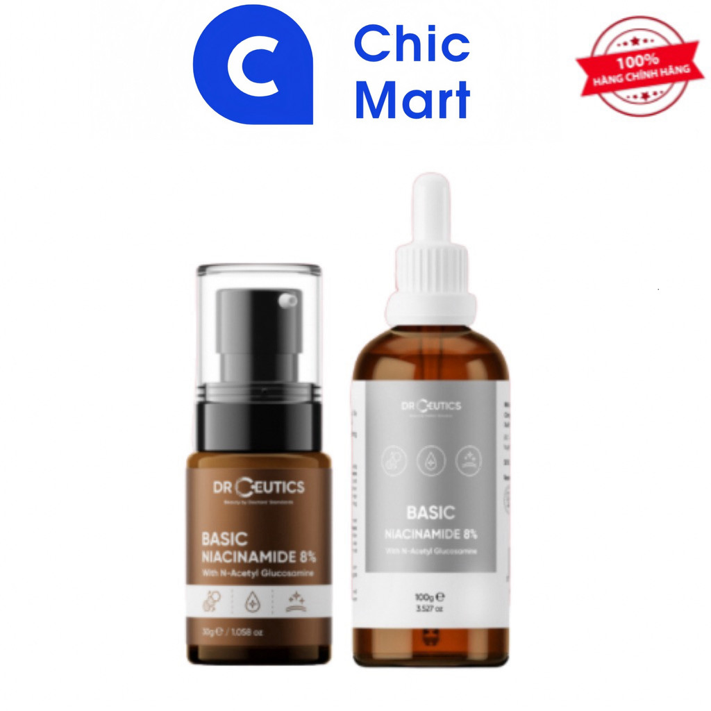 [Chính Hãng] Tinh Chất Niacinamide Basic 8% DrCeutics Cho Da Dầu Mụn 30g/100g