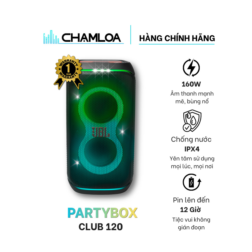 Loa JBL Partybox Club 120 - Hàng Chính Hãng PGI - Bảo Hành 12 tháng