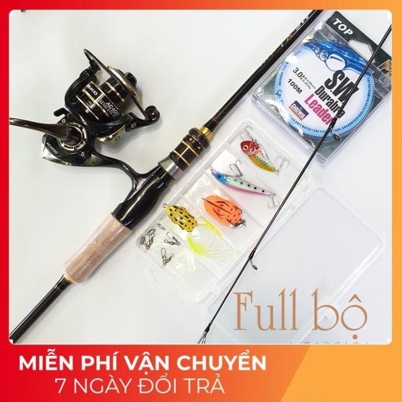 Bộ cần câu lure máy đứng carbon + máy câu Deukio AC4000 tặng nhiều phụ kiện mã BCM12 docauminhdang